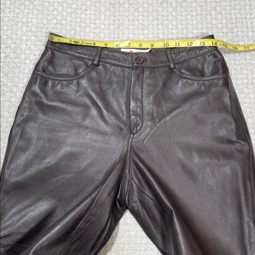 Gorgeous Brown Leather Pants Pockets Lined Vintage Size 8 Petite Real Clothes - Picture 13 of 16